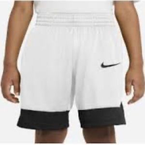 Nike Boy’s Dri-Fit Athletic Shorts in White and Black| Size: S (8)